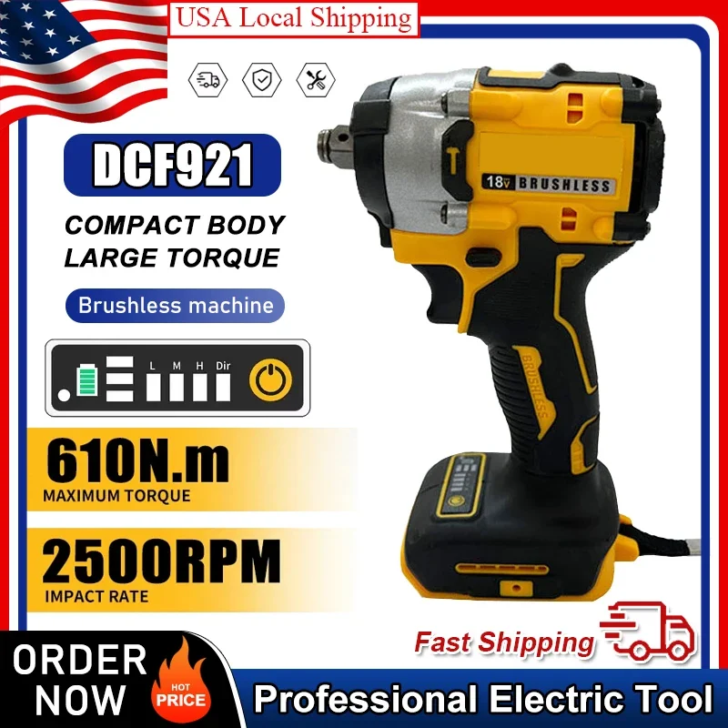 

Fit DeWALT DCF921 Impact Wrench 20V 610Nm Max Disassembly Torque Stepless Speed & User - Friendly Control Panel for Tough Jobs