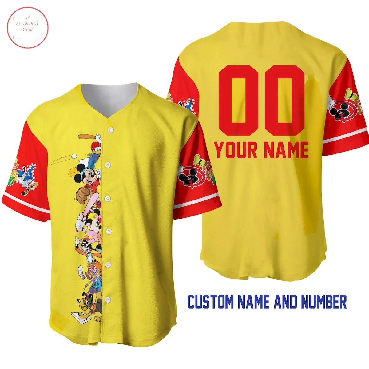 Custom Name Disney Baseball Jersey Mens Womens Custom Name T Shirt Minnie Mickey Y2k Baseball Jersey