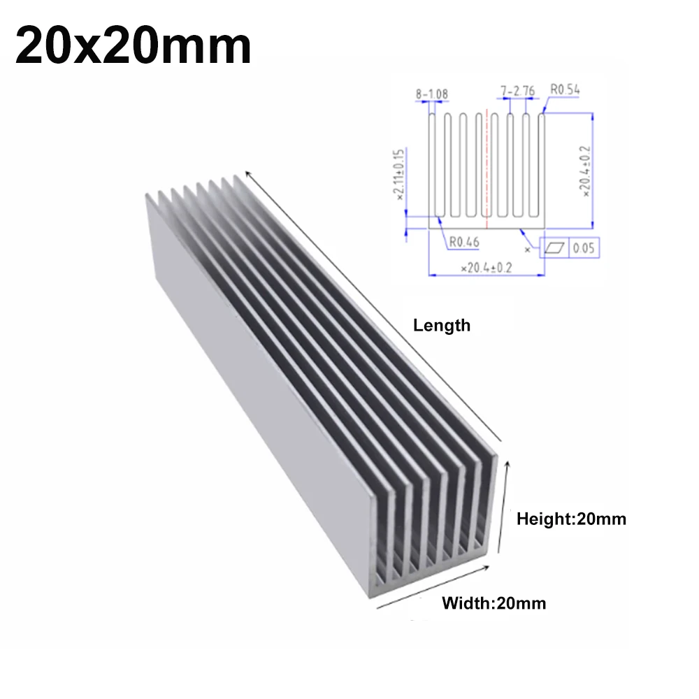 1Pcs Aluminum Profile Self-Adhesive Heat Sink Cooling Cooler Width 20-160mm Industrial Grade Motherboard Thermal Block