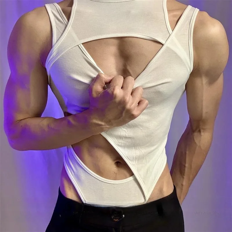 

G-Neutral Spicy Brother Sle Прозрачный жилет с вырезом по бокам на талии Fitn Bro (7) Тренд для ночного клуба Облегающая одежда