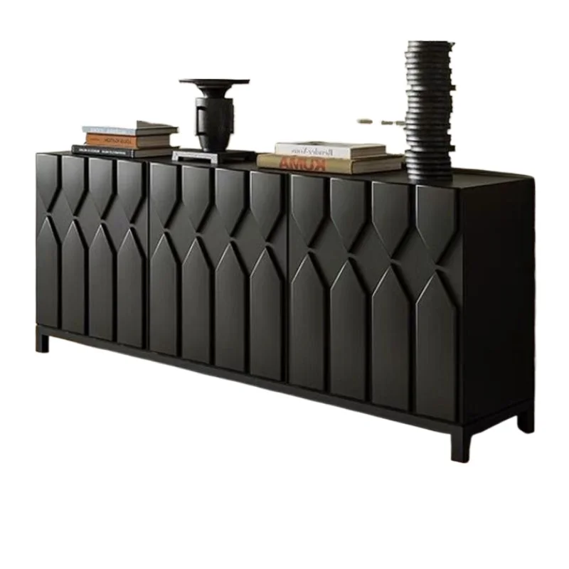 

Dining side cabinet, wabi-sabi wind medieval side , light luxury carved into the home, simple living room storage locker