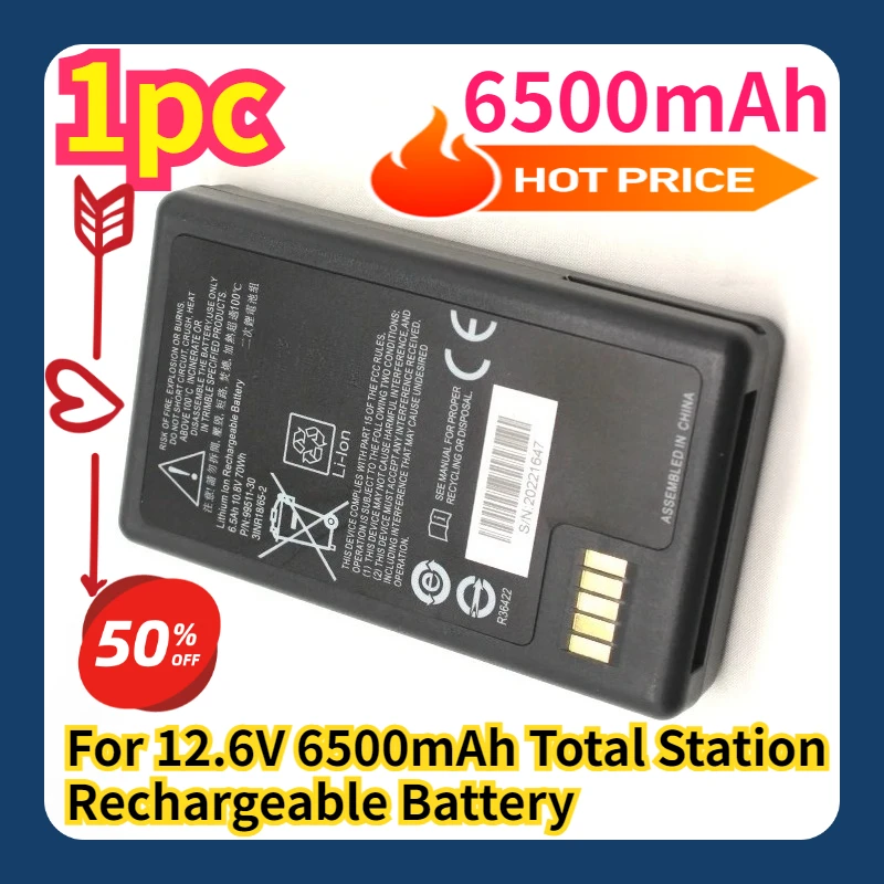 For 12.6V 6500mAh Total Station Rechargeable Battery