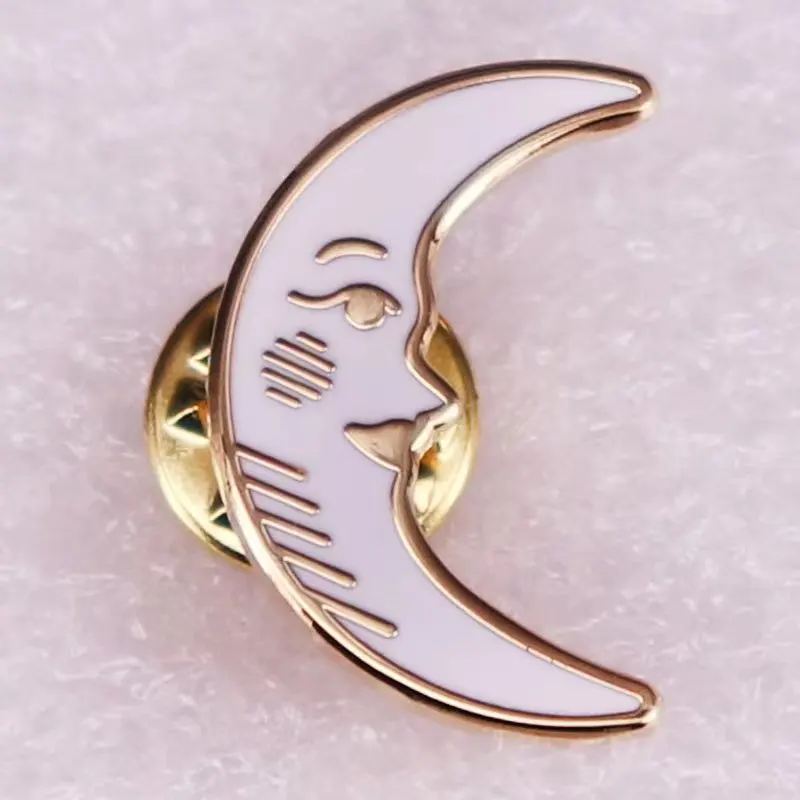 Pin de esmalte de cielo estrellado para hombre, broche de luna y estrella, insignia de Metal, Pin de mochila para hombre, accesorios de joyería para bolso de ropa