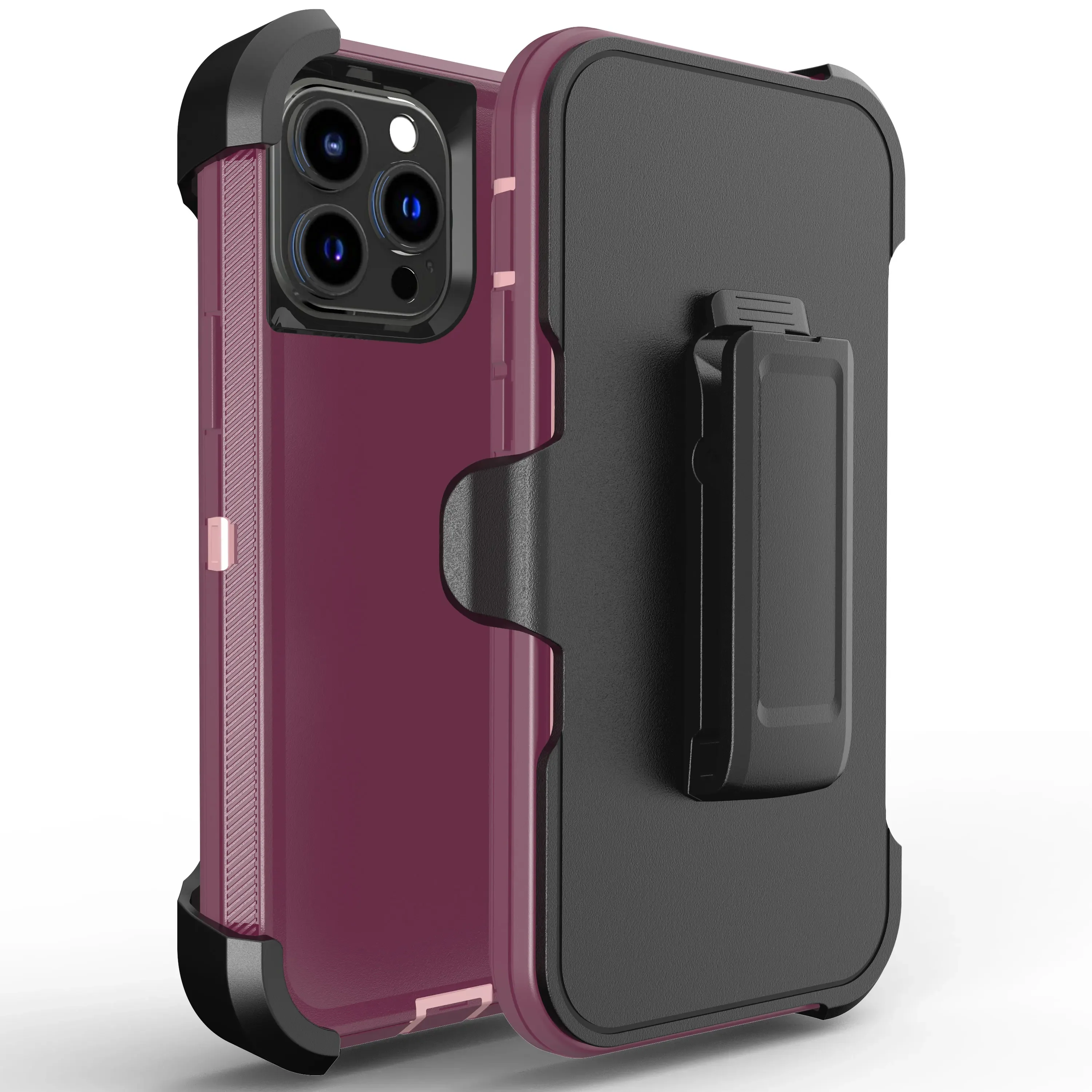 3-in-1 Robuste Panzer-Schutzhülle Stoßfest für iPhone 17 16 Air 14 13 12 11 15 Pro MAX SE 6 7 8 PLUS mit Gürtelclip und Box-Cover – Detail 13