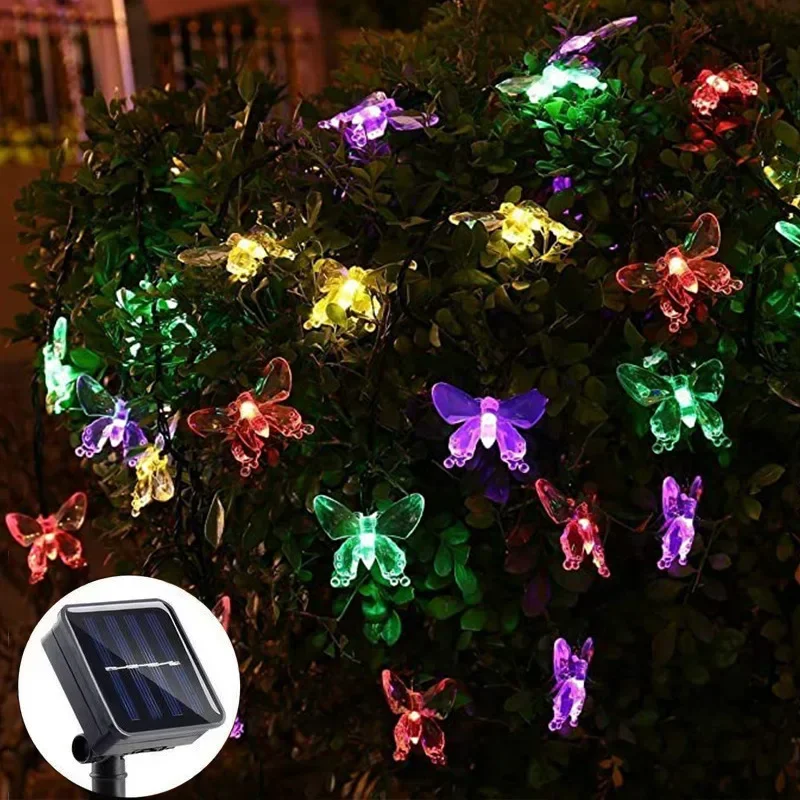 

Led Solar Lamp Solar Garden Light Xmas Outdoor Decoration Lights Garden Butterfly Rose Decorative Light Outdoor Garland Lights