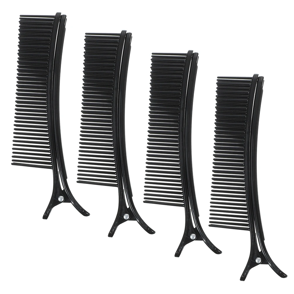 

4 Pcs Hair Styling Clips Professional Salon Accessories Black Nonslip Grip Sectioning Tools hairstylist must haves straight comb