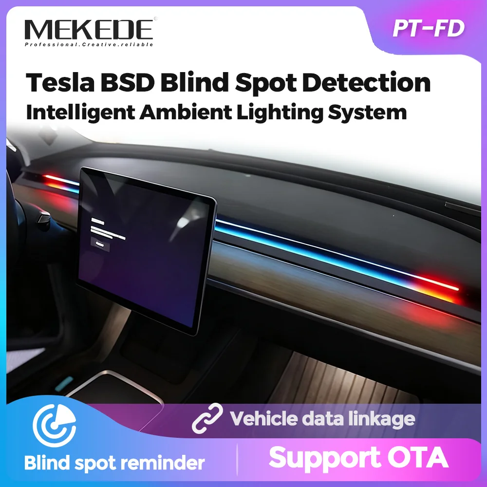 

MEKEDE For New Tesla Y Juniper Model 3 Highland Model 3 Y 2021+ BSD Blind spot Detection Intelligent Ambient Lighting System