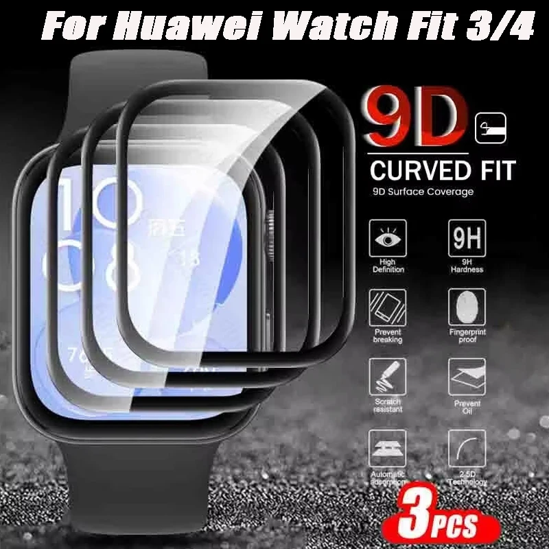 Für Huawei Watch Fit 3/4 Displayschutzfolien, kein Glasbildschirm, vollständige Abdeckung, kratzfeste Schutzfolien für Huawei Watch Fit 3/4
