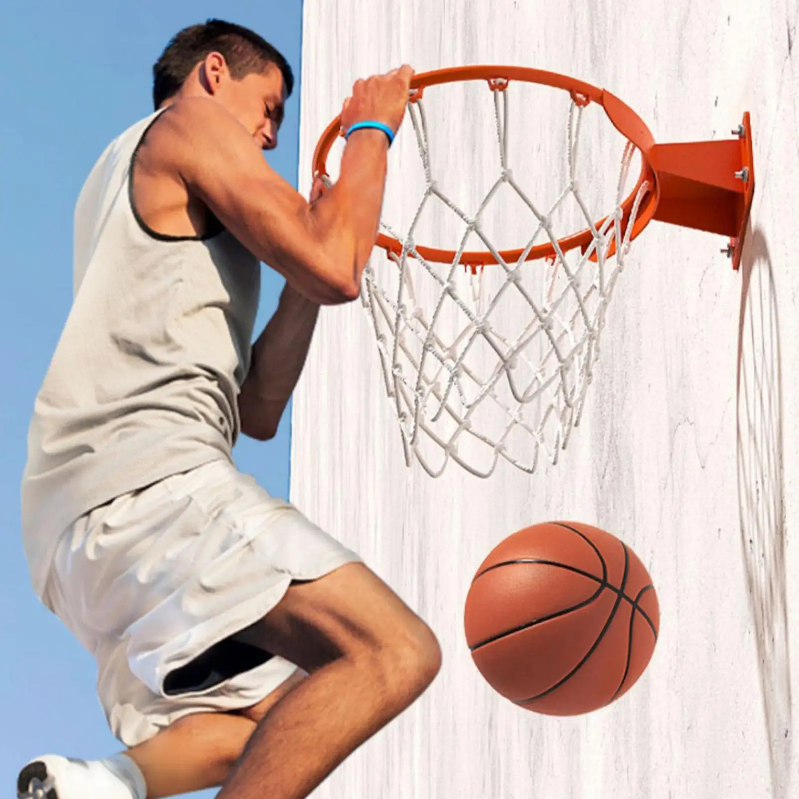 

Basketball Net Replacement Basketball Hoop Rim With All Weather Net Anti-Rust Training Equipment For Gym Driveway Fitness Center