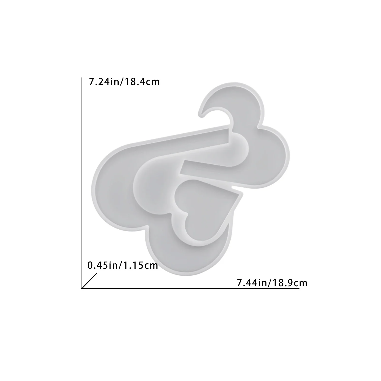 Modische Herz-Dreifach-Anhänger Silikonform, Valentinstag DIY Gips- und Harzform, Kreative Heimdekoration Form