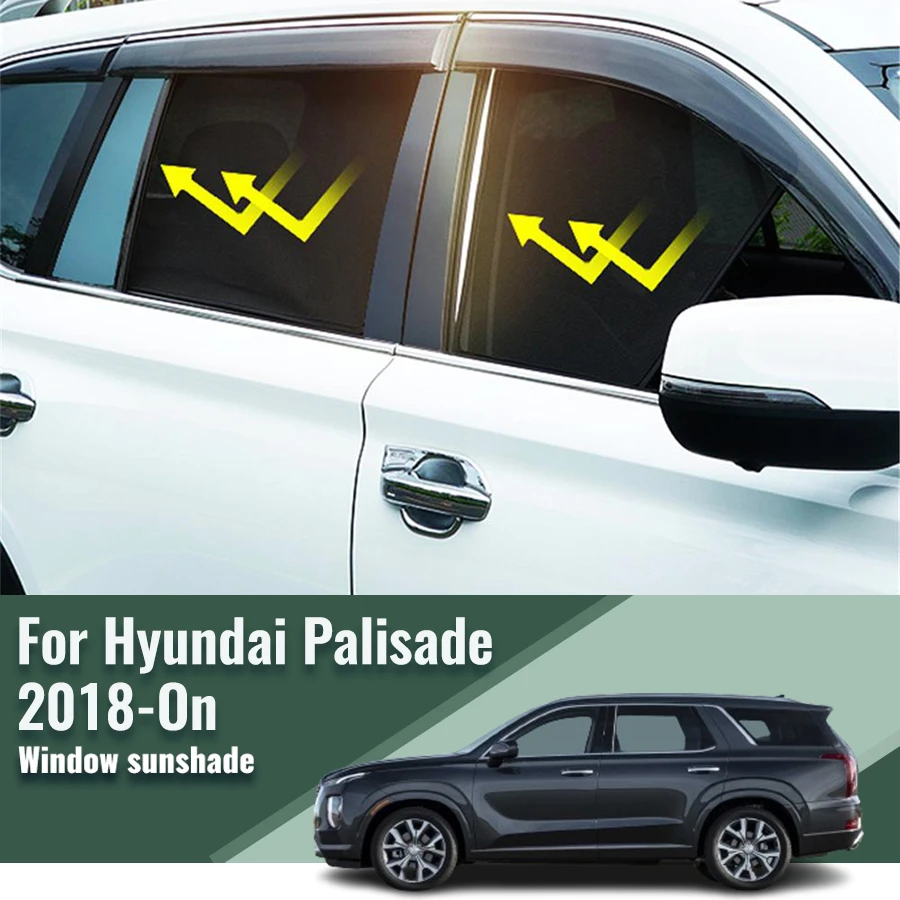 Магнитный автомобильный солнцезащитный козырек для Hyundai Palisade 2018-2023 2024, передняя лобовая рама, занавеска, задняя зеркальная защита