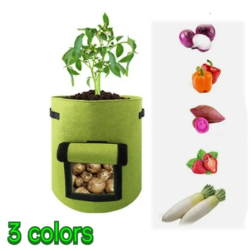Greenhouse Vertical Grow Bags Nonwoven Fabric Reusable Moisturizing for Vegetables Potatoes Planting Garden Bags