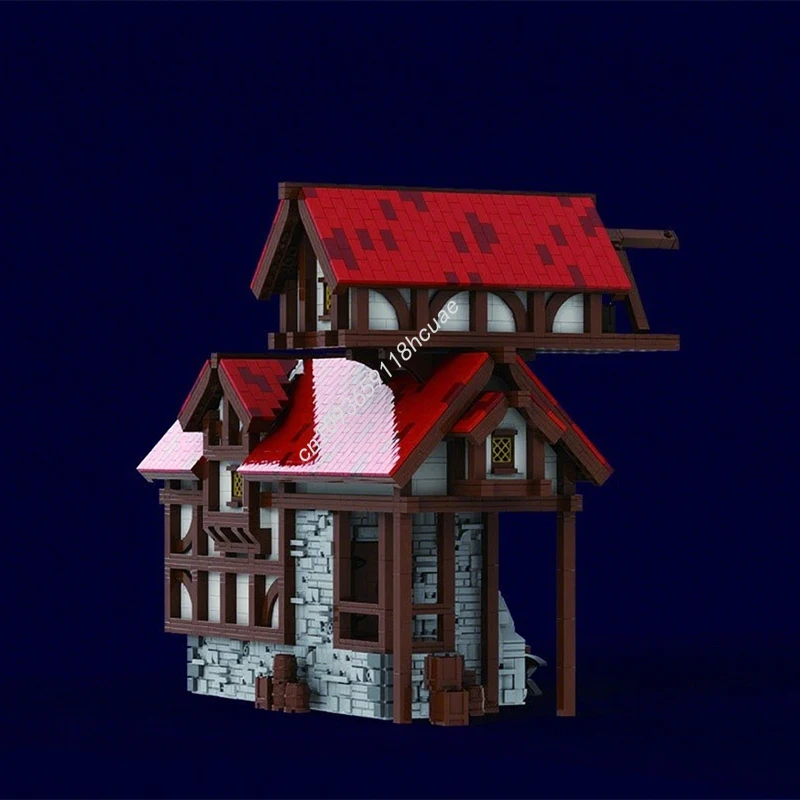 

3308 шт. MOC, средневековый кузнечный магазин, строительные блоки, рождественская ограниченная серия, архитектура, идеально подходит для витрины, подарок