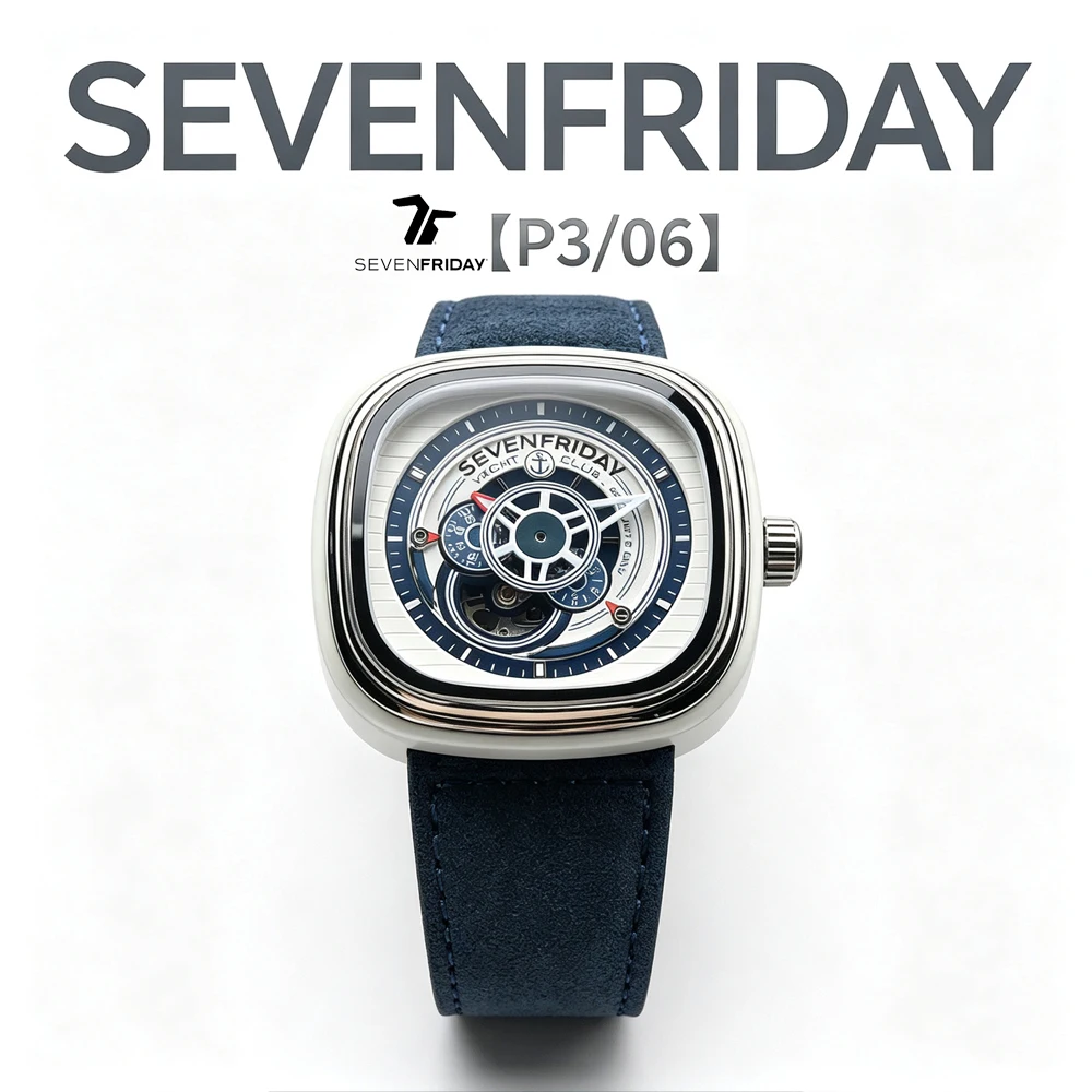 New product SEVENFRIDAY fashion men's watch P3/06 men's carbon fiber automatic mechanical watch P series waterproof fashion men'