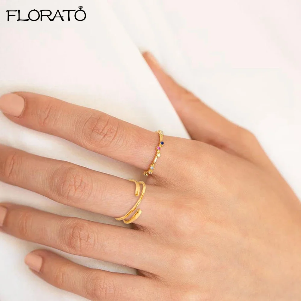 Fashion Adjustable 18K Gold Ring for Women Simple Line Mens Rings Festival Gift Couple Ring Trendy Jewelry Gift Wholesale