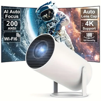 M5 4K Android 11 Projector - Dual WiFi6, Wireless 5.0, 200ANSI Brightness, 1080P HD Outdoor Home Cinema Projector  USB Plug