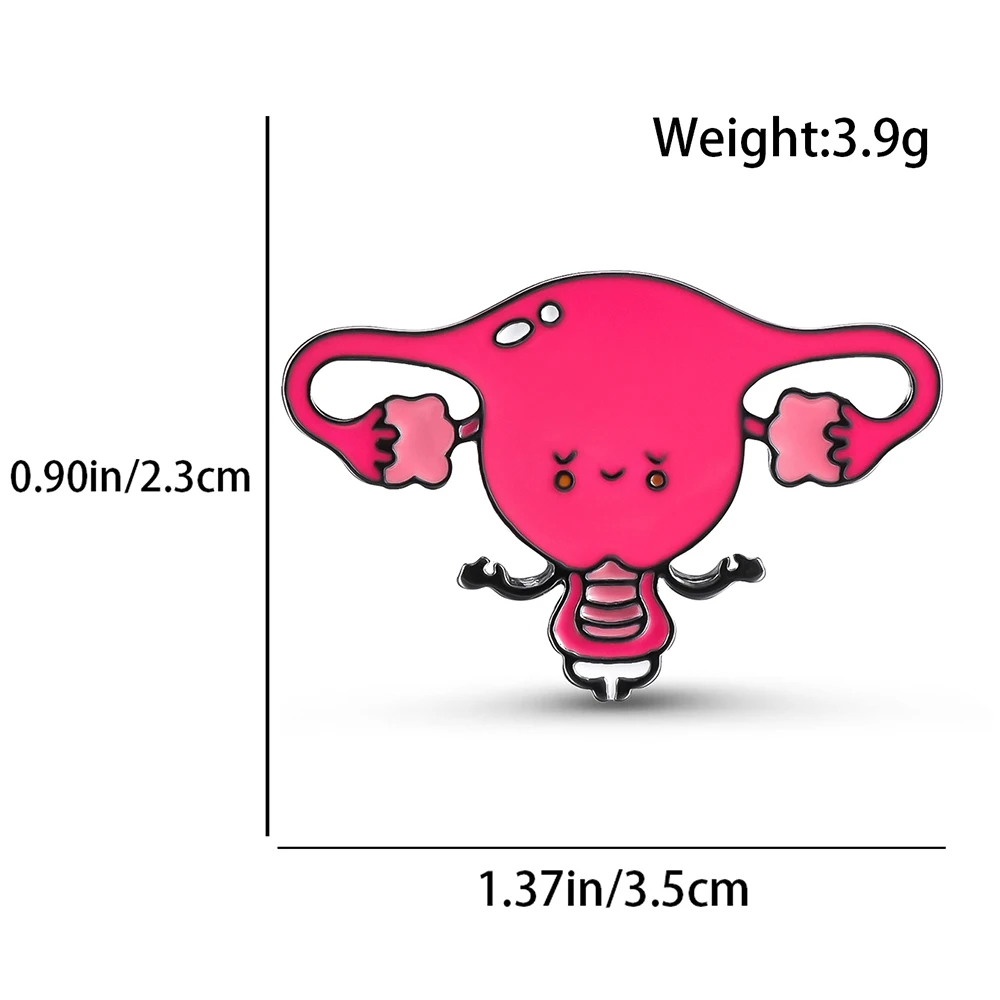 Hanreshe رحم الرحم المينا دبوس جميل الطبية أمراض النساء النسوية بروش مجوهرات التلبيب على ظهره شارة للنساء الفتيات #6