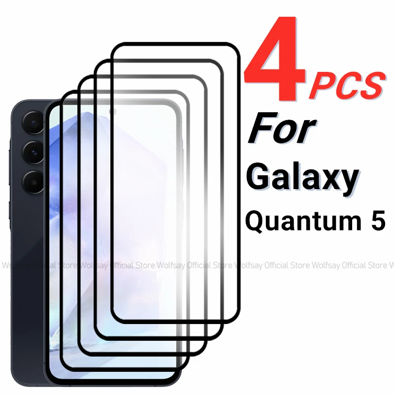 2/4PCS Tempered Glass For Samsung Galaxy Quantum 5 Screen Protector For Samsung Galaxy Quantum 5 Full Glue Protector Phone Film