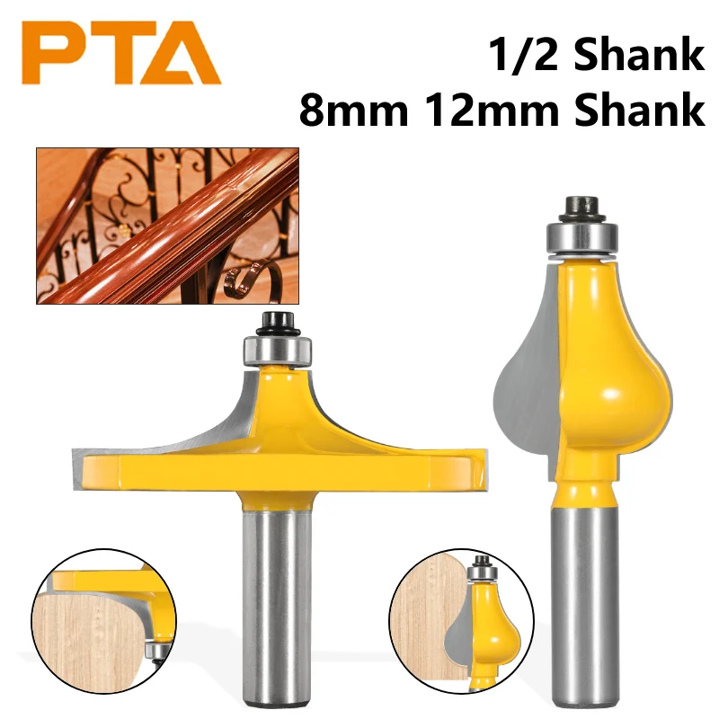 PTA 2PCS Armrest Mill Handrail Router Bits Set Carbide Cutters Woodworking Milling Cutter For Wood Bit Face Mill