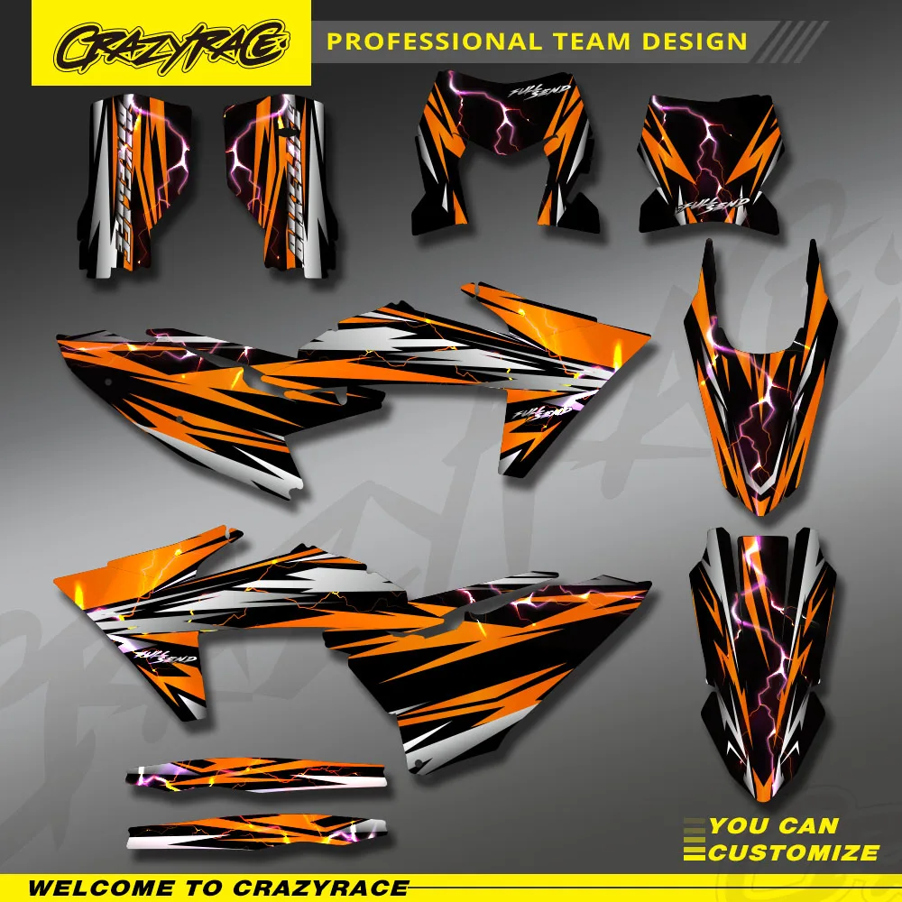 Motorcycle Background Graphics Decal Stickers Kits for KTM EXC EXCF 2024 2025 2026 SX SXF 2023 2024 2025 Custom Number Name