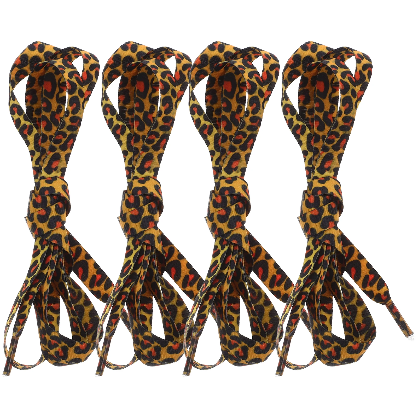 

2Pair Classic Leopard Shoelaces Strong Polyester Material Flat Shoe Laces for Running Shoes Trainers Boots Stylish Replacement