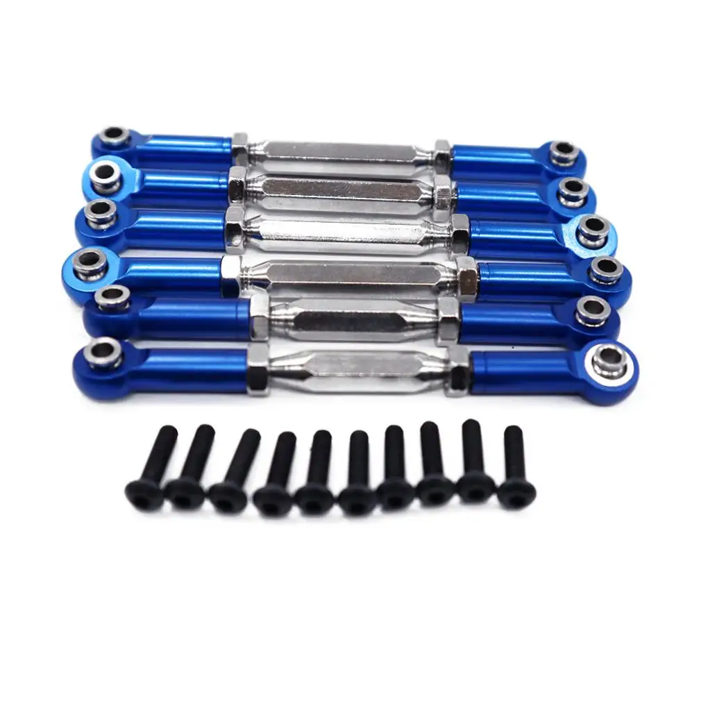

6pcs Aluminum Alloy 1/10 Steering Link Rod Set For ECX AMP RC Car Part RC Car Accessories Replacement Parts RC Upgrade Part