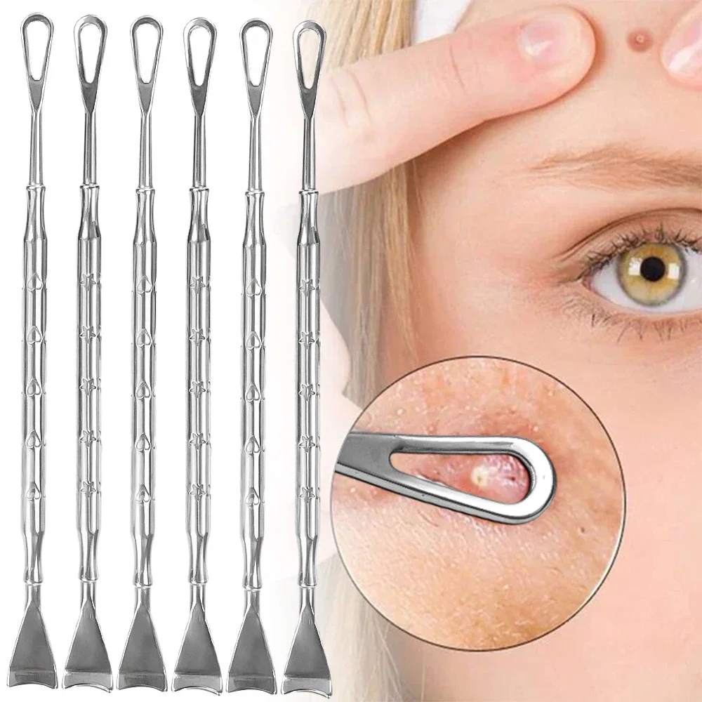 Double-ended Rounded and Ultra-thin Blackhead Remover Shovel Facisl Cleaning Black Dots Pimple Comedone Extractor Skin Care Tool