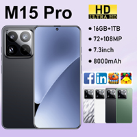 Original Global M15 Pro Smartphone 7.3inch  Version Android14 Mobile Phone Snapdragon 8 Gen 2 Cell Phone 5G Dual Sim Cellphones