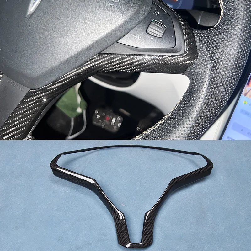 

For 2016-2022 Tesla Model Y True Carbon Fiber Interior Conversion Kit Steering Wheel Trim Frame