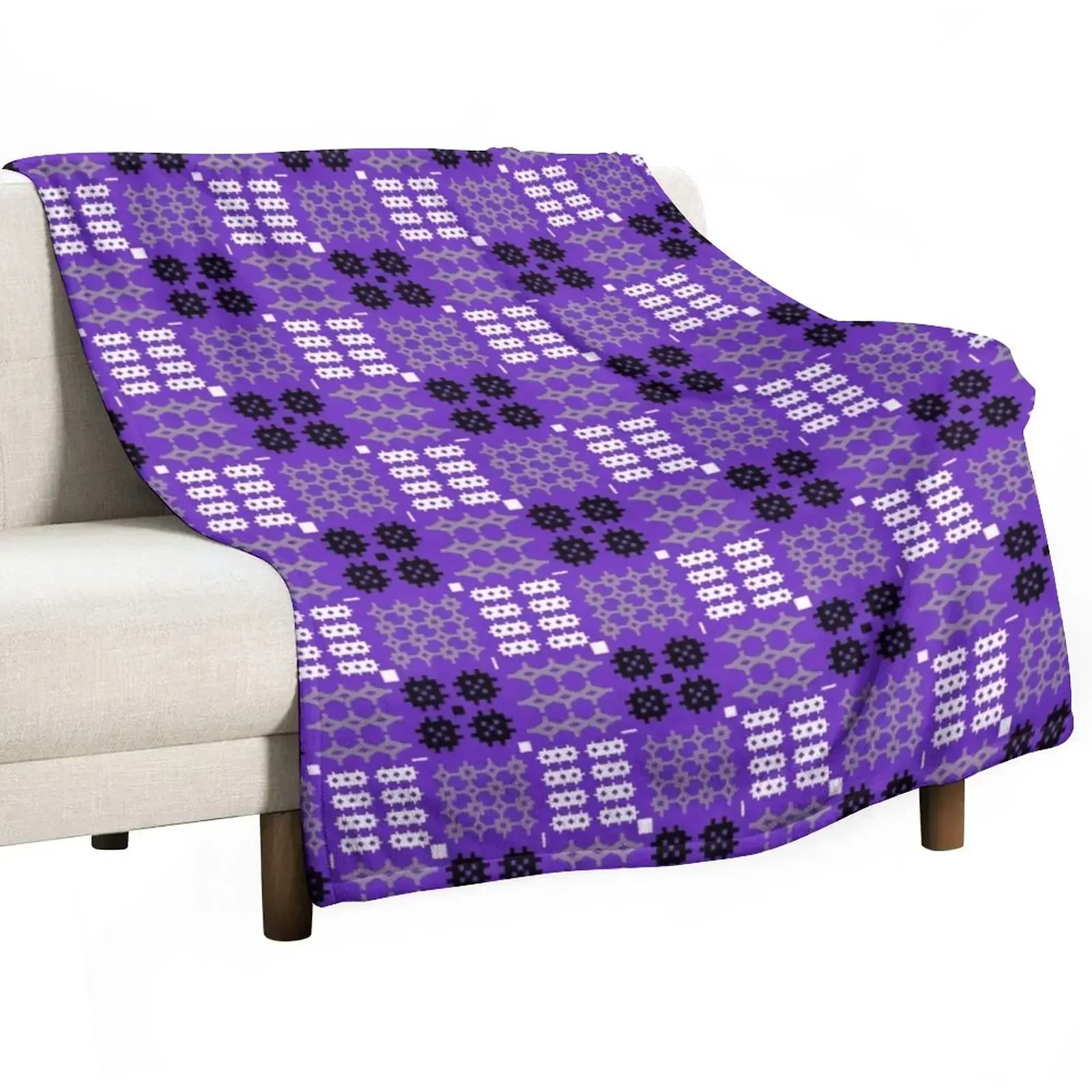 

Welsh Tapestry Pattern, Carthen Cymraeg, Cymreig (purple) Throw Blanket Camping Luxury Throw Decorative Throw Blankets