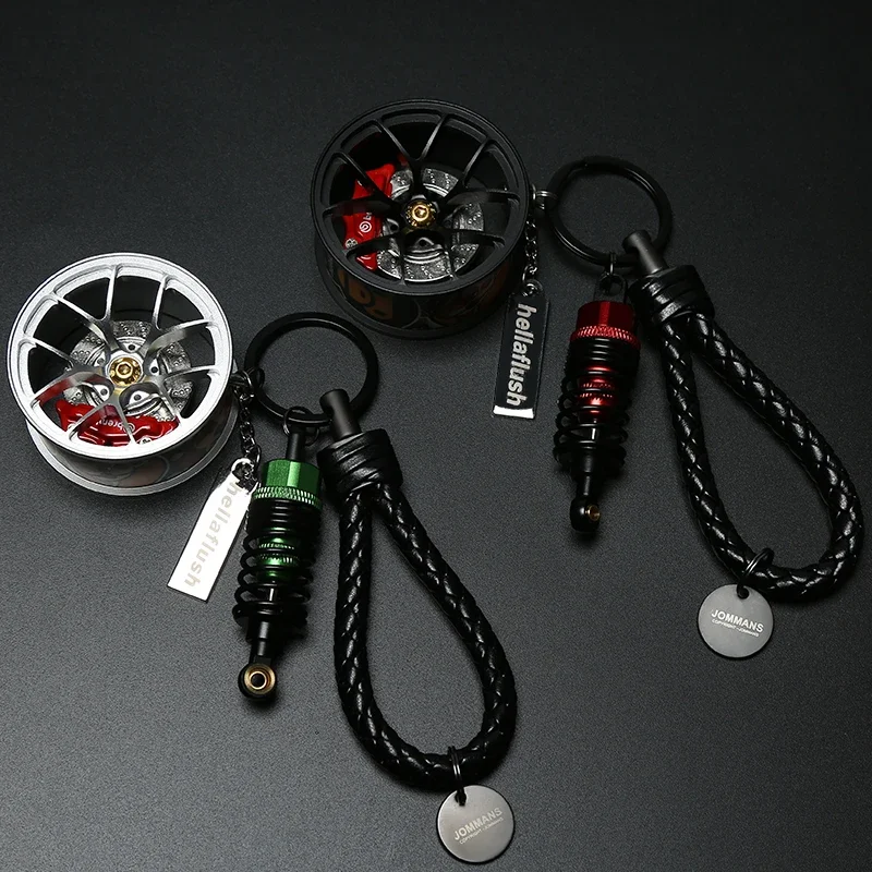 Hellaflush Creative Lanyard Car Key Rings Wheel Hub Brake Shock Absorber Design Key Buckle