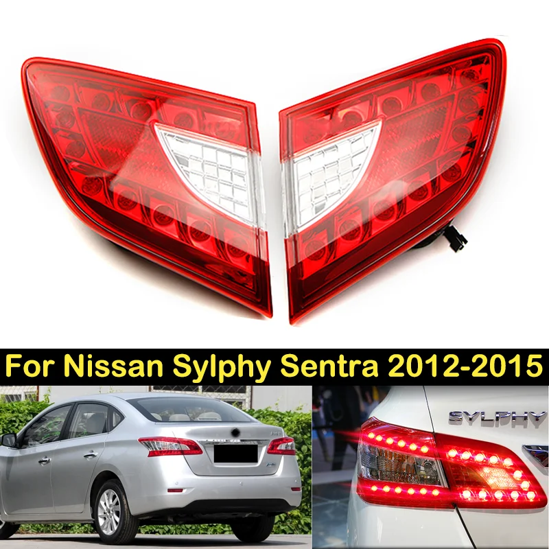 

DECHO 2pcs LED Taillight For Nissan Sylphy Sentra 2012 2013 2014 2015 Brake Light Rear bumper Taillights taillamps tail light