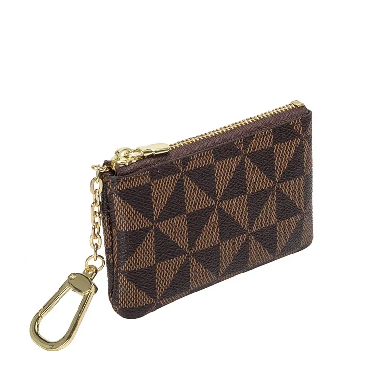 Fashion Geometric Pattern Small Wallet Women Zipper Coin Purse Mini Purse Chain Bags Credit Card Holder Coin Pouch for Women Men