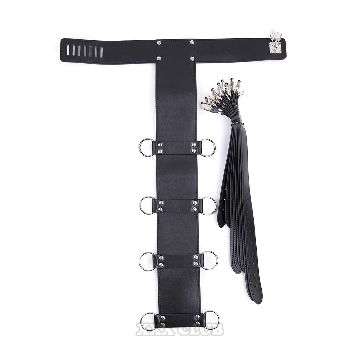 Thierr Fetish Slave Neck Collar To Hand Cuffs Body Harness Bondage Restraint Arm Binders Sex Toys For Couple Adult Games