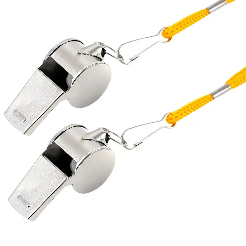 

Referee Whistle With Lanyard Coaching Whistle Basketball Whistle 2 PCS Professional Coaching Whistle With Loud Crisp Sound Metal