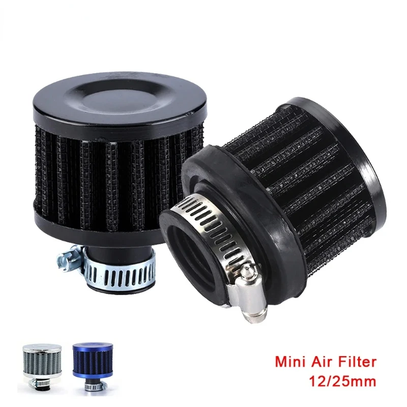 Universal Car Air Filter 12mm 25mm for Motorcycle Cold Intake High Flow Crankcase Vent Cover Mini Breather Filters