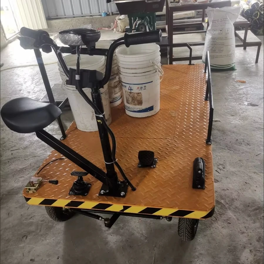 Сверхмощный электрический бортовой транспортер, электроперевозка, 1000 кг, поддольный грузовик с четырехколесным плоским