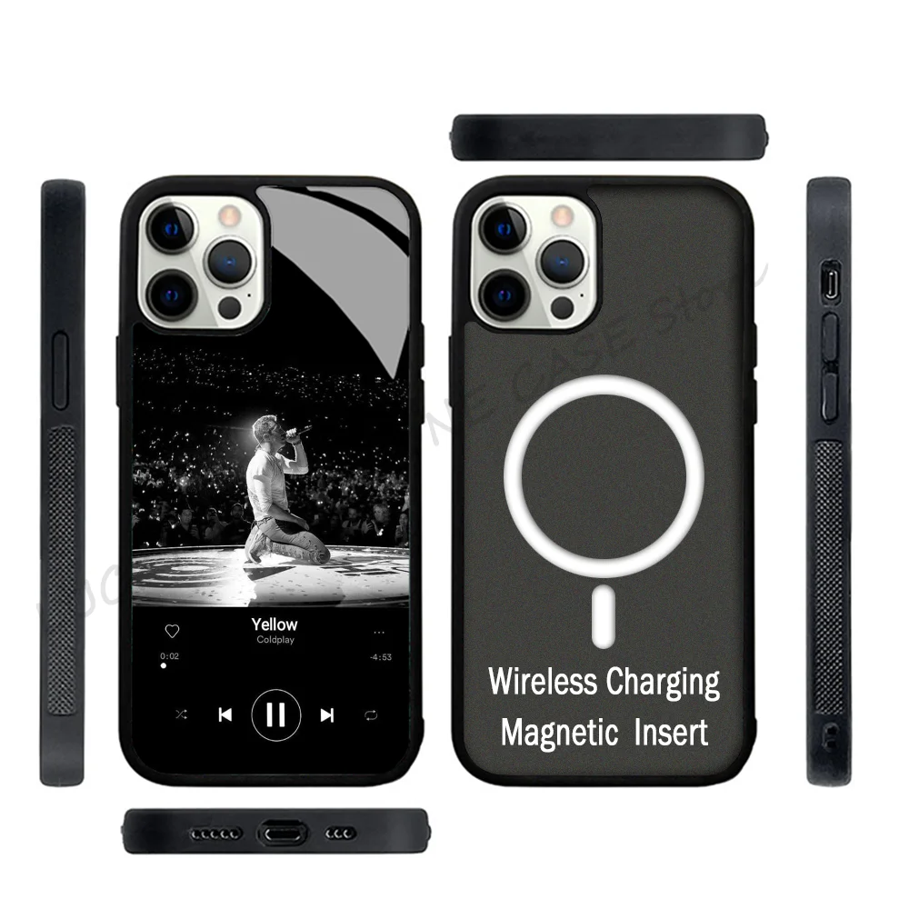 Rock Band Phone Case Strong Magnetic For IPhone 15 14 13 Pro Max 11 12 Mini C-COLDPLAY For Magsafe