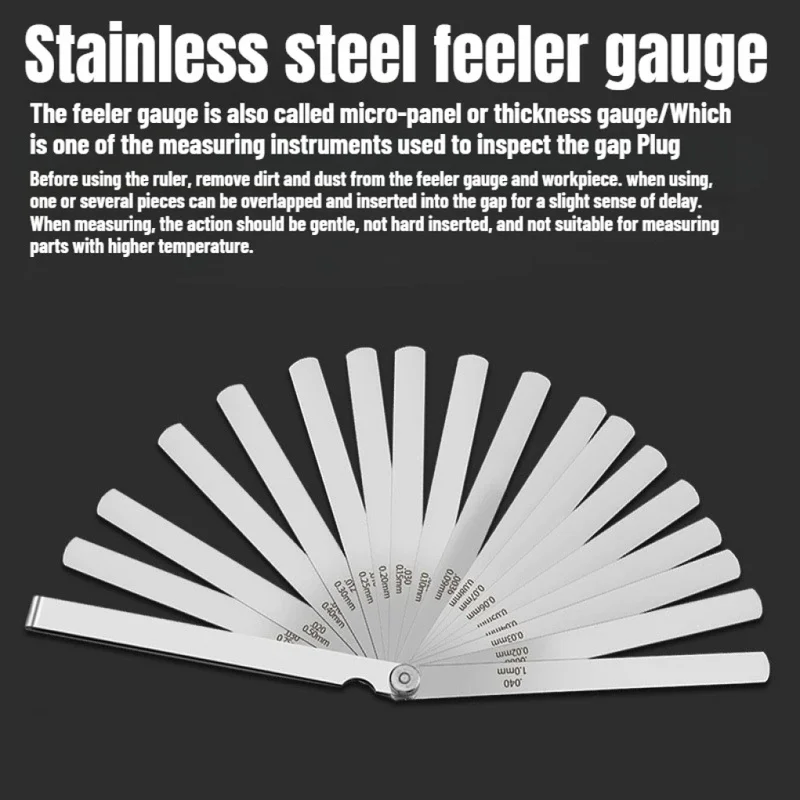 32 Slice High Precision Stainless Steel Plug Gauge 0.01-1mm Metric Clearance Plug Gauge Combination Plug Gauge Thickness Gauge