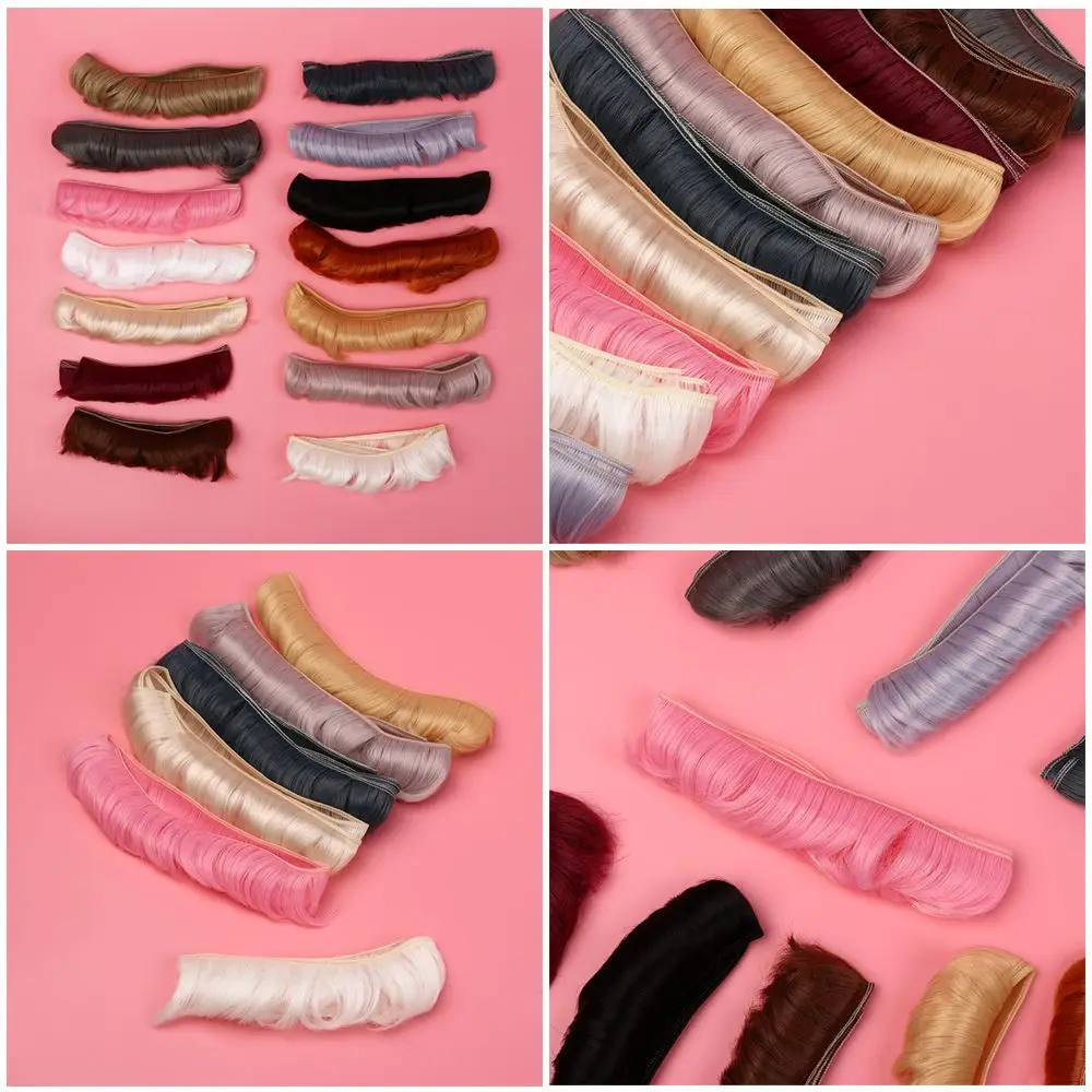 1 Pcs Miniature Wig 5cm Doll Fringe Hair Black Falxen Short Curly Wigs DIY Wigs doll handmade Toy Toupee DIY Doll Accessories