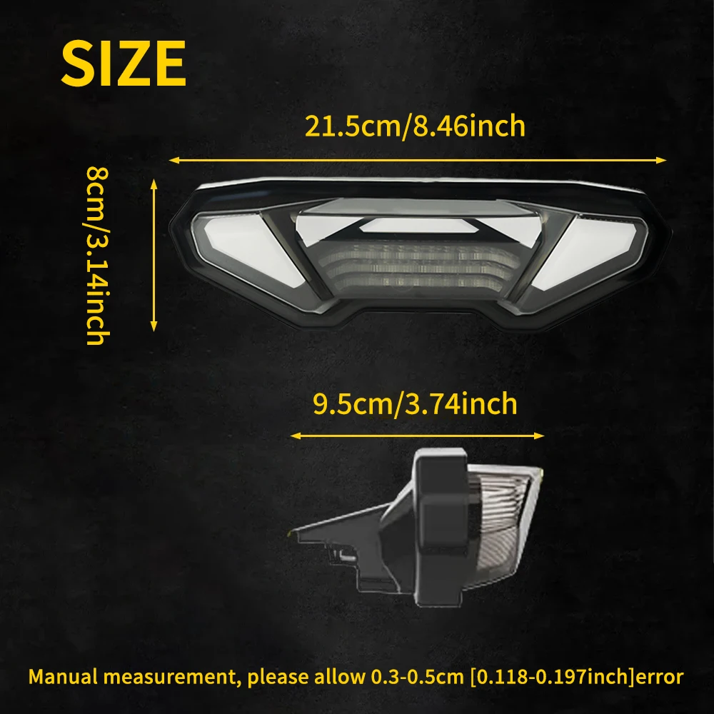 Motorcycle LED Tail Lights with Turn Signal for Yamaha Tracer 900 GT 2017-2020 Tracer 9 GT 2021-2023 LED Taillight Brake Light