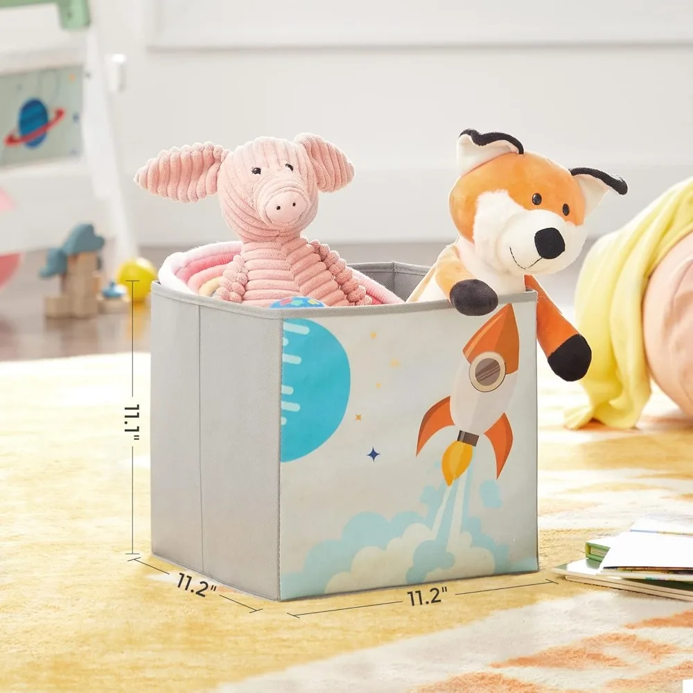 Organizer per riporre giocattoli e libri per bambini con 2 scatole, per sala giochi, camera da letto, soggiorno, bianco