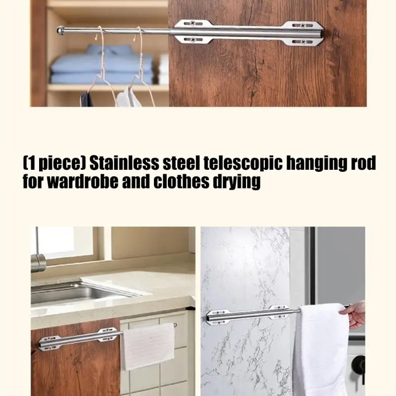 E8BD Extendable Hanging For Storing Garments Stainless Steel Pull-out Valet Rod