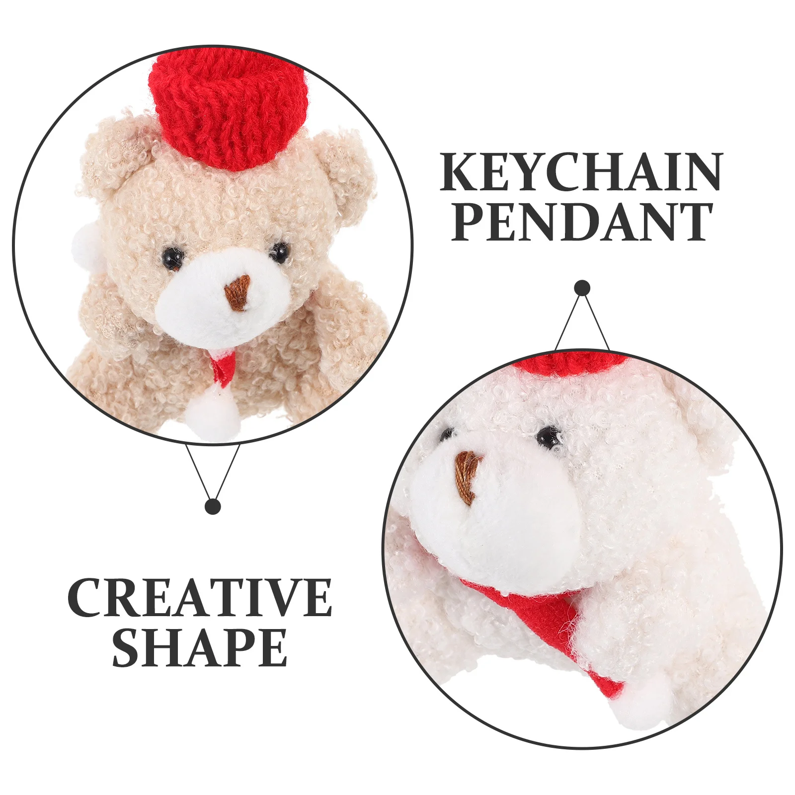 

2Pcs Bear Pendant Keychain Xmas Hat Decorative Bag Charm for Handbag Backpack Purse Unique Gift Bag Charm Pendant Keychain