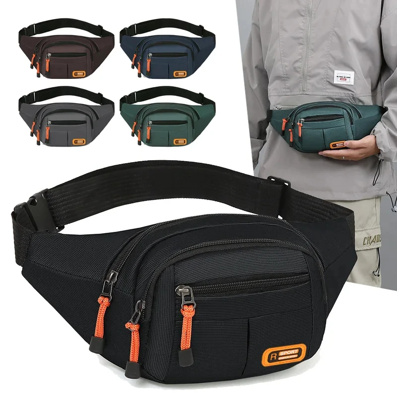 Bolsa crossbody portátil para homens e mulheres, bolsa de armazenamento multifuncional, caminhadas ao ar livre, resistente à sujeira, bolsa de cintura neutra