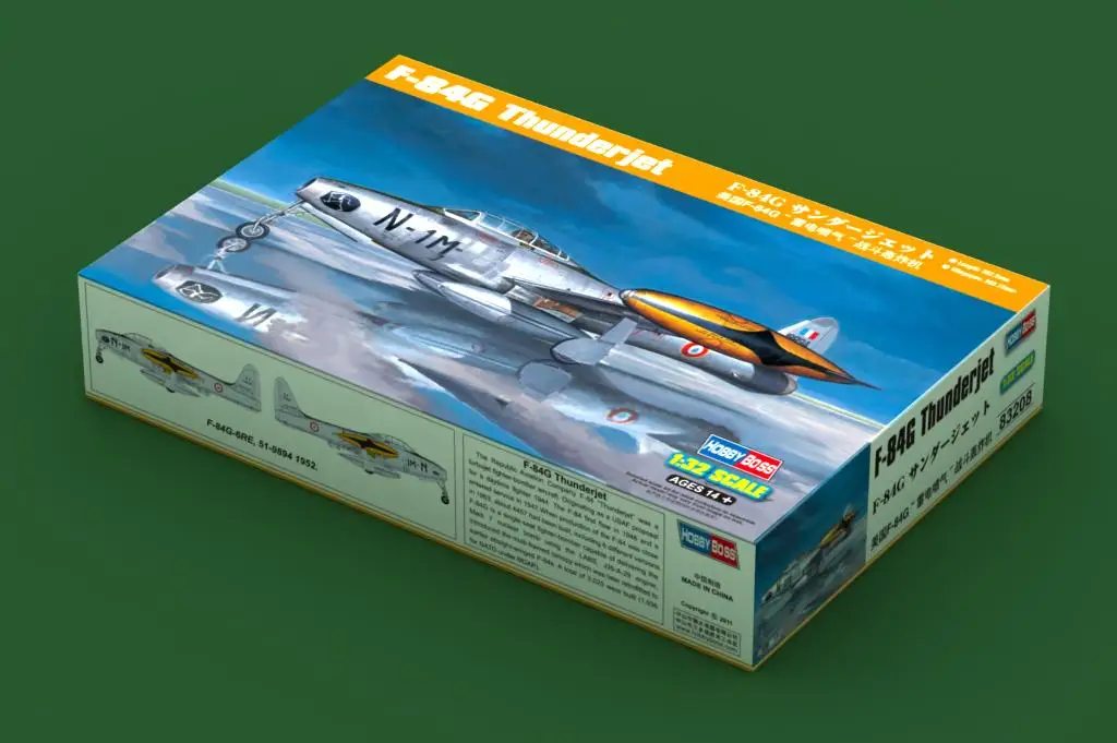 Hobbyboss 83208 1/32 Scale US F84 F-84 F84G F-84G Thunder Jet Fighter Bomber Aircraft Plane Assembly Plastic Model Building Kit
