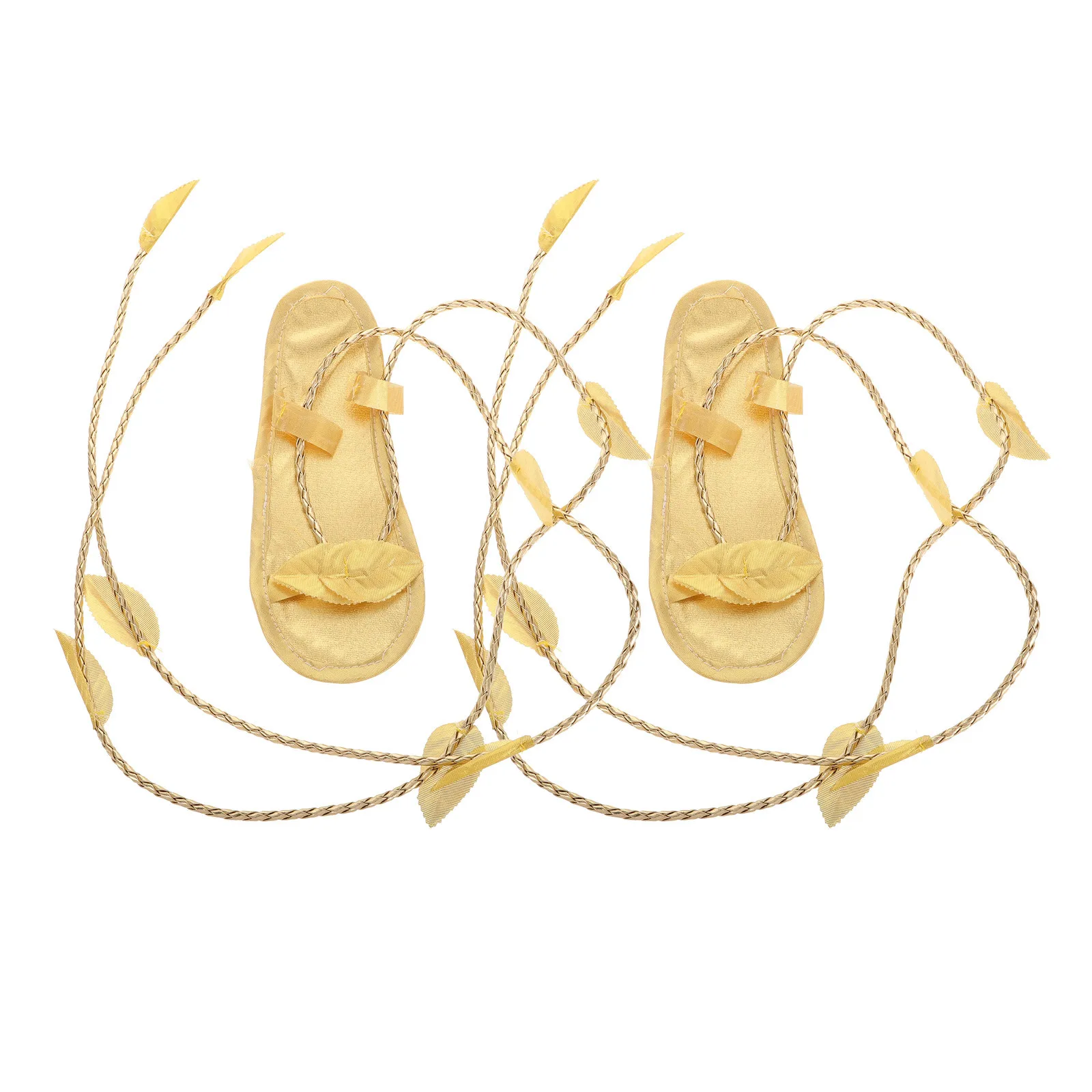 

5pcs Set of 5 Sandals Costume Women Elf Cosplay Aphrodite Fairy Shoes Golden