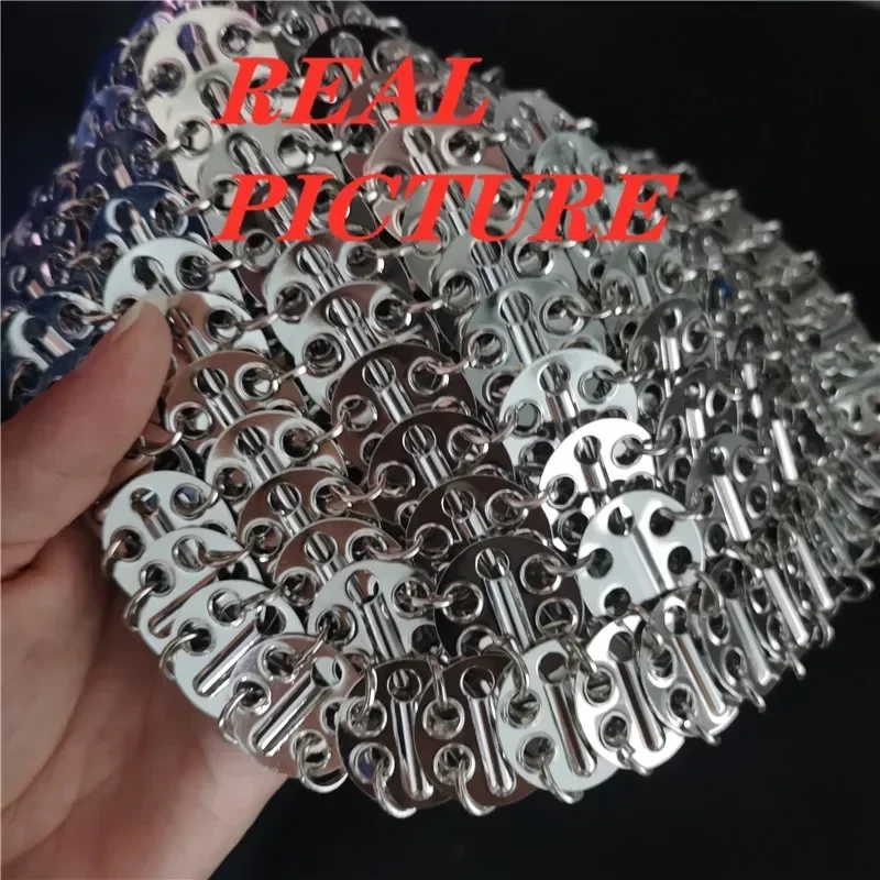 High Quality Evening Bag Luxury Design Silver Metallic Sequins Handmake Woven Bag Female Dinner Party Wedding Handbag Soft