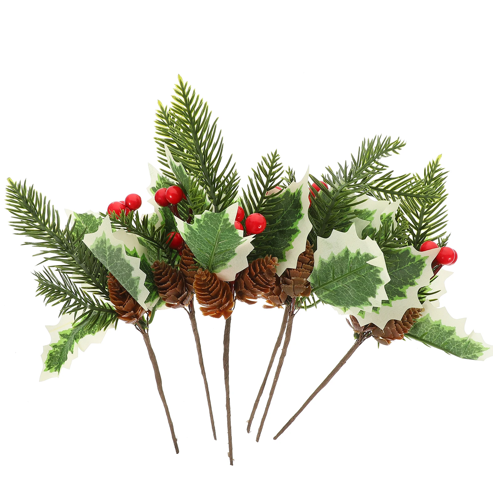 

10 Pcs Simulated Pine Cone Decoration Large Christmas Decorations Flowers Berry Picks Holiday Vase Fillers Leaves