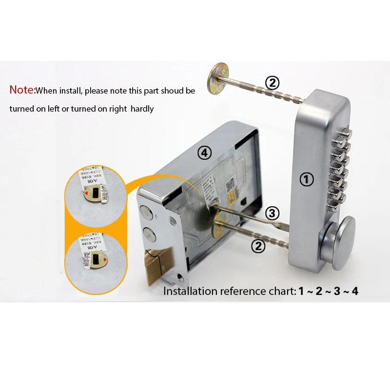 LACHCO Mechanical Door Locks Waterproof Keyless Digital Machinery Code Keypad Password Entry Door Lock L17006